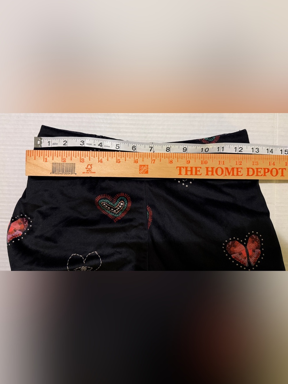 Farm Rio Benicia Wide Leg Black Velour Pull On Elastic Waist Pant Hearts Motif - Picture 11 of 12